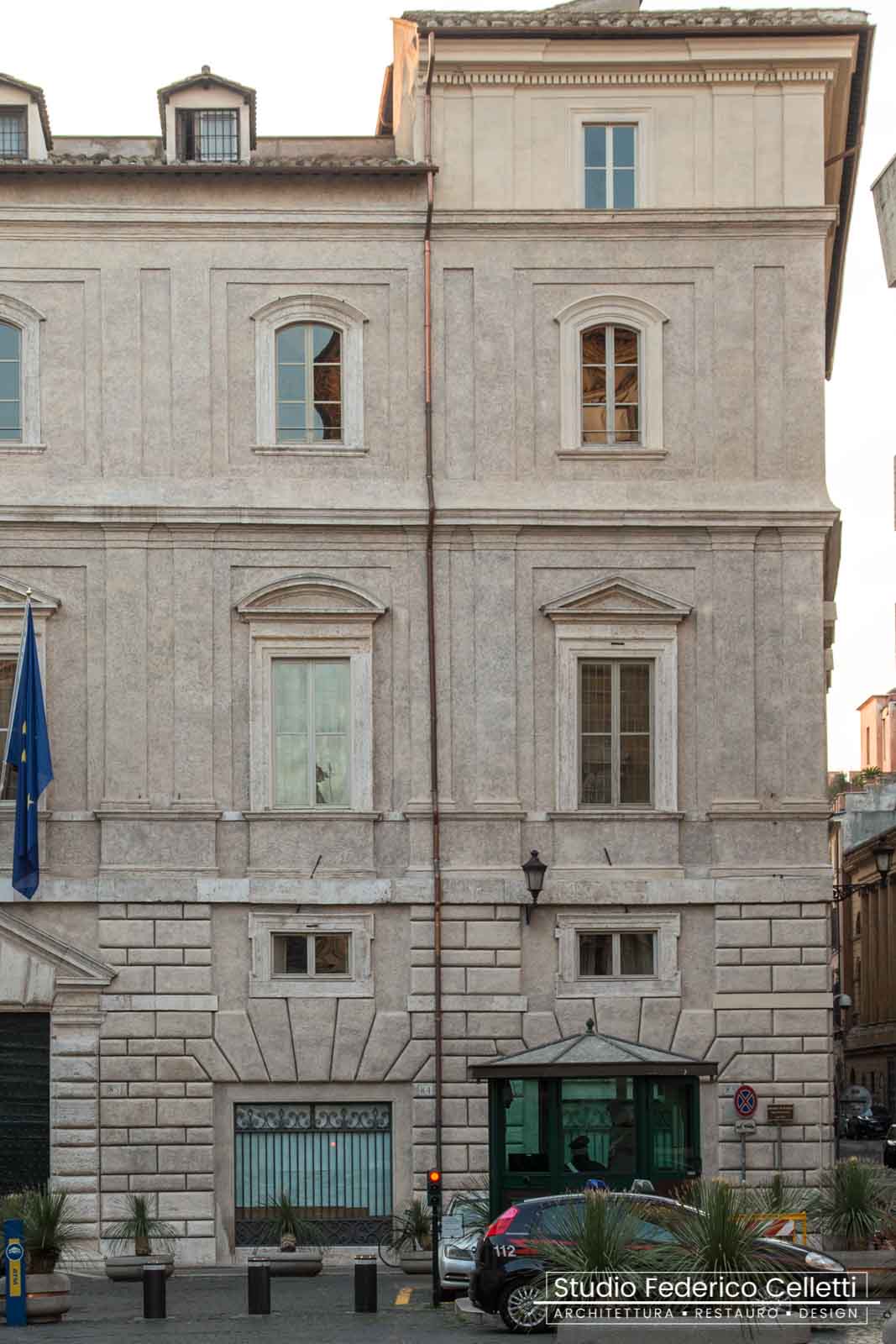 Prospetto piazza S.Eustachio dopo il Restauro